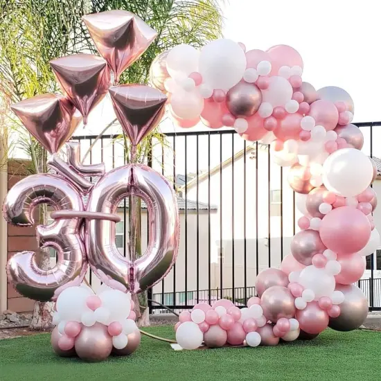 Pink Balloons Garland Arch Kit, Different Sizes 18 12 10 5 Inch Latex Balloons for Birthday Baby Shower Wedding Valentine's Day Party Decoration {5}