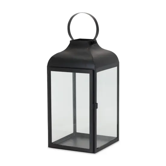 Melrose Candle Lanterns with Handle - 16" - Black - Set of 3 {4}