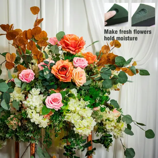 Pack of 4 Large Size Floral Foam Blocks for Fresh and Artificial Flowers (9&rdquo; L x 4&rdquo; W), Wet Florist Foam Blocks for Wedding Holiday Decorations (4 Pack) {3}