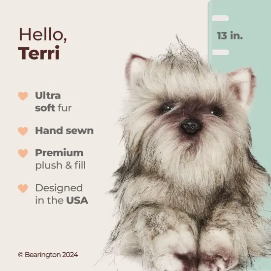 Bearington Terri The Cairn Terrier Stuffed Animal, 13 Inch Realistic Stuffed Animal, For Ages 3-14 Brown {2}