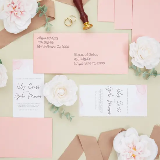 96-Pack #10 Blush Pink Envelopes Bulk with Gummed Seal and V-Flap for Party Invitations, Mailing Business Letters, Checks, Invoices, Baby Showers, Banquets, Weddings (4 1/8 x 9 1/2 in) {3}