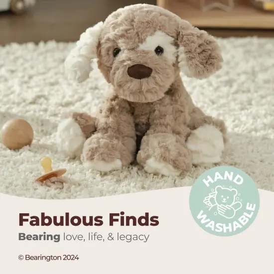 Bearington Collection Beige and Brown Dog Stuffed Animal 11 In - Puppy Stuffed Animals - Plush Dog Toys for Kids - Plushies, For Ages 1-14 {3}