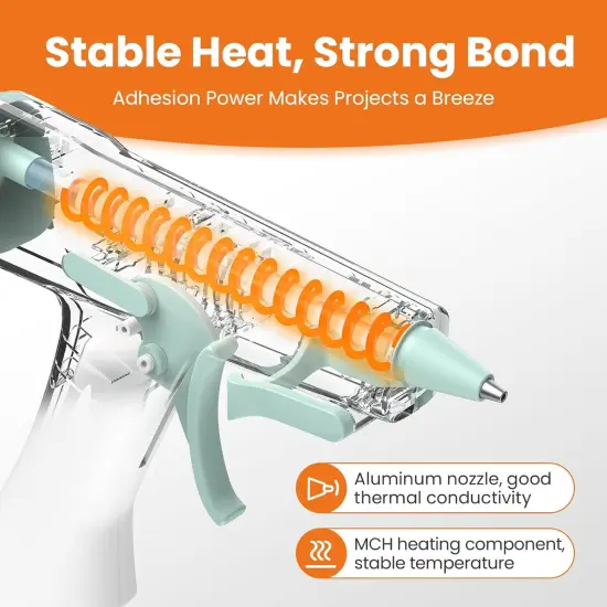 Cordless Hot Glue Gun - Auto Shut-off, 2600mAh Battery, USB-C Rechargeable, Wireless Hot Glue Gun Kit with 20 Mini Glue Sticks, Portable & Rechargeable Cordless Glue Gun for Crafts Arts DIY {4}