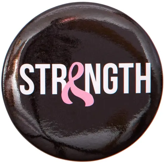 24 Pack Breast Cancer Awareness Pins Bulk, Black & Pink Round Buttons Accessories, 6 Designs, 2.25 in {6}