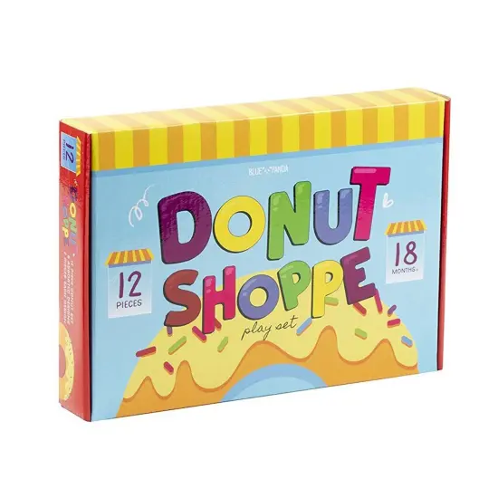 12 Pack Donut Play Food Set for Kids Kitchen Pretend Snacks Shop Playhouse Toddlers Toys, 6 Designs Multicolor {4}