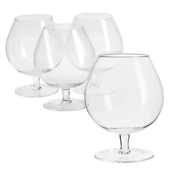 30oz Whiskey and Cognac Glasses Set of 4, Clear Brandy Sniffers for Cocktails, Spirits, Beer (4 x 6 In) {6}