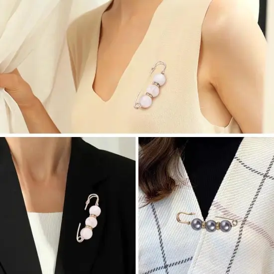 12 Pieces Pearl Brooch Pins, Safety Pin for Women Girls Clothing Dresses Jeans,Sweater Shawl Clips Pearl Brooches {4}