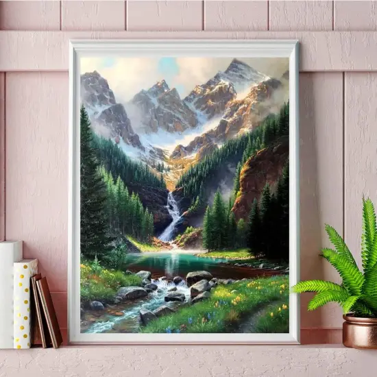 Scenery Diamond Painting Kit for Adult Beginners 5d DIY Shape Crystal Diamond Art Kit, Diamond Painting Kit for Home Wall Decoration (12x16 Inches) {5}