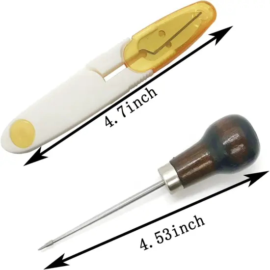 Bookbinding Tools, 16 Pieces Starter Tools Set Bone Folder Paper Creaser, Large-Eye Needles, Awl, Waxed Thread for DIY Bookbinding Crafts and Sewing Supplies {4}