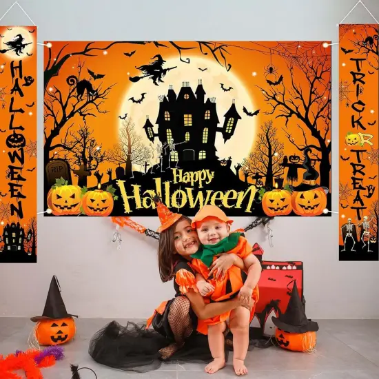 3Pcs Trick or Treat Porch Signs - Halloween Decorations {4}