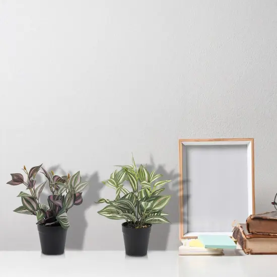 2PCS Artificial Potted Plants – Lifelike Fake Greenery for Farmhouse Home, Garden & Party Decor, Realistic Faux Plants in Decorative Pots {6}