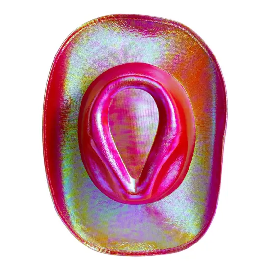 Pink Cowboy Hat - Sparkly Metallic Cowgirl Hat for Costume, Dress Up Birthday, Bachelorette Party Accessories (Adult Size, Hot Pink) {6}