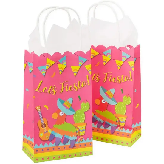 Fiesta Party Supplies, Paper Goodie Bags (24 Pack) Red {5}