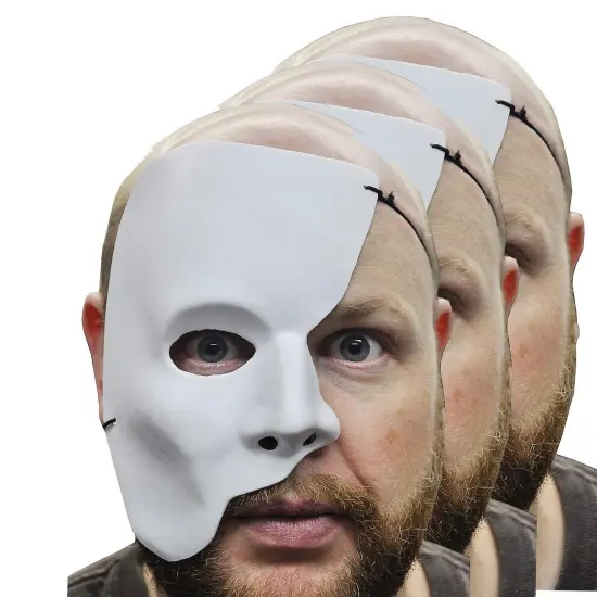 Partial Face Mask Phantom Horror Costume {1}