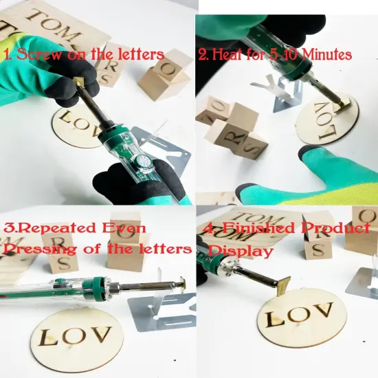 Wood Burning Alphabet Letter Kit, Branding Irons Personalized for Wood Leather Branding Set Compatible with Walnut Hollow Iron Wood Burning Stamp with 26 Iron 5/8&rdquo; Tall (Clear) {3}