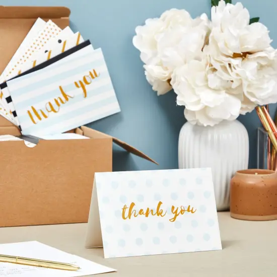 144-Pack Bulk Thank You Cards Set with Envelopes, Blank Inside for Birthday Party, Baby Shower, Wedding, Employee Appreciation, All Occasions, 6 Assorted Designs (4x6 in) {2}