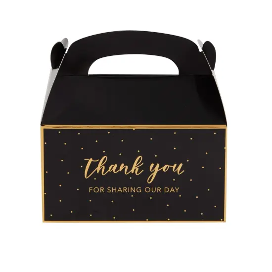 24-Pack 6.3 x 3.5 x 3.5-Inch Black Party Favor Gable Boxes, Thank You Gift Boxes for Birthday, Wedding, and Baby Shower Celebrations {4}