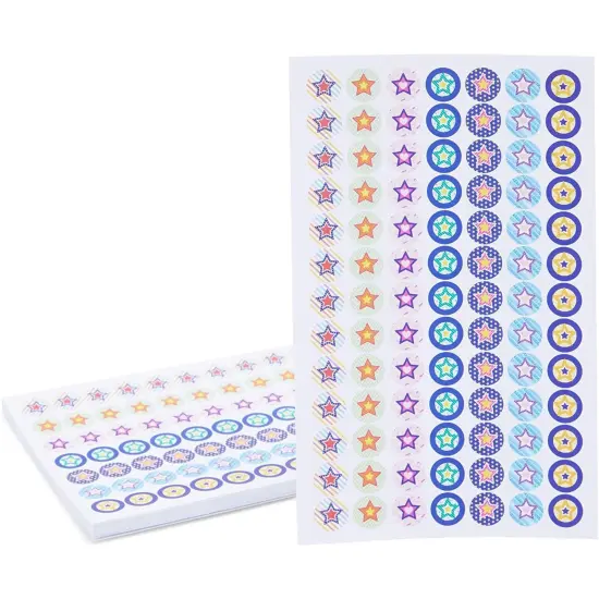 2730 Count Teacher Star Reward Stickers for kids and Students, small sticker for Behavior Chart, Classroom Supplies, 30 Sheets, Assorted Designs {6}