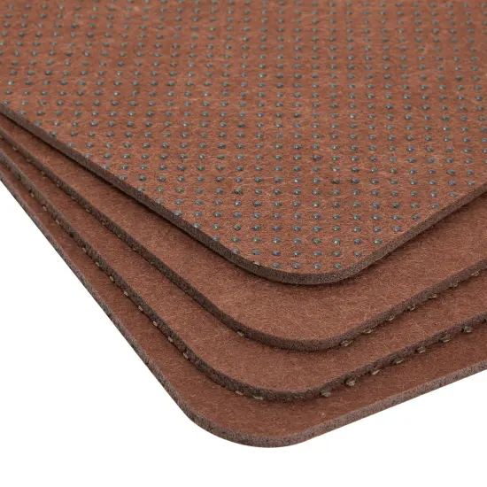 Felt Table Placemats Set of 8 for Dining Table and Kitchen Decor with Drink Coasters and Cutlery Pouches (Coffee Brown, 24 Pieces) {4}