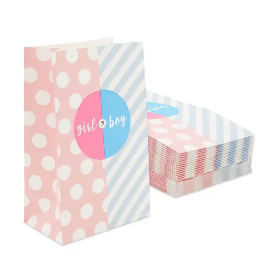 36 Pack Boy or Girl Goodie Bags for Baby Gender Reveal Party Supplies (5.2 x 8.7 x 3.3 In) {1}