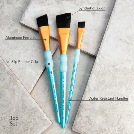 RCC 254 | Crafter's Choice&trade; 3pc Black Taklon Angular Brush Set {4}