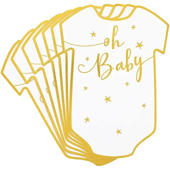 Baby Shower Predictions and Advice Cards, 50 Pack, Gold Foil, 5 x 7 in {7}