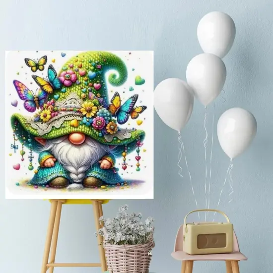 Gnome Diamond Art Kits for Adults Beginners, 5D DIY Spring Butterfly Diamond Painting Kits Full Round Drill {3}