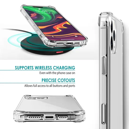 Crystal Clear Case For iPhone 12 / 12 Pro (6.1 inch), Shockproof TPU Bumper Shock-Absorbing Corners Protective Transparent Cover, by Insten {3}