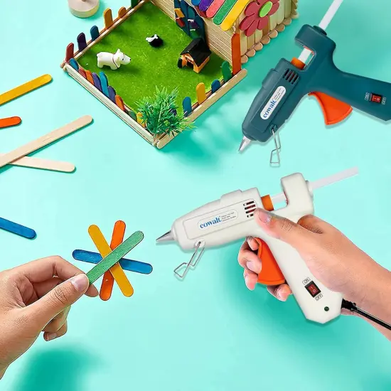 Professional Hot Glue Gun and Sticks Set Full Size 60W High Power Fast Heating Heavy Duty Silicone Glue Gun Kit for Crafts, DIY Repairs (Green) {5}