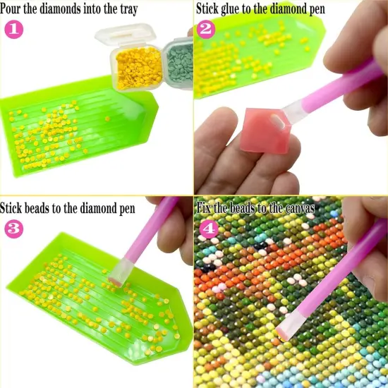 94PCS 5D Diamond Art Painting Tools and Accessories Kits,with 20 Plastic Diamond Trays,20pcs Glue Clay,20 Diamond Art Painting pens,Non-Slip Clips,tweezer,and Diamond Crreection {5}
