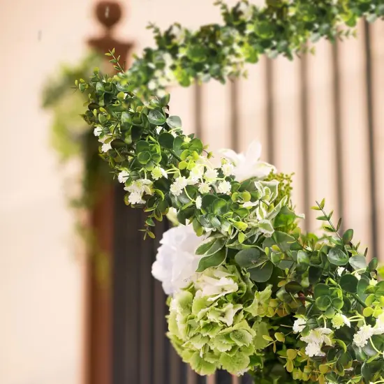 6FT Eucalyptus Garland with Flowers, 2 Pack Artificial Greenery Garland Hanging Faux Eucalyptus Garland Suitable {5}