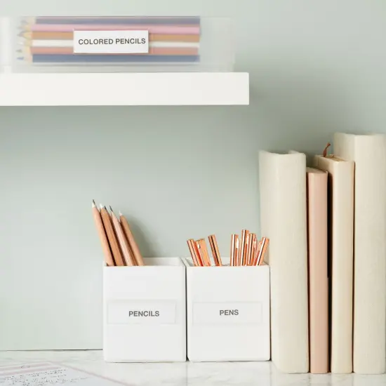 120 Pack Clear 3-Ring Binder Spine Label Holder Stickers with 126 Blank White Inserts, Self-Adhesive Pocket Sleeves for Small Business, Office Supplies (1x3 In) {2}