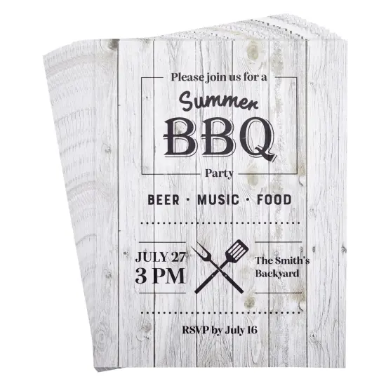 96 Sheets Rustic Wood Grain Stationery, Letter Writing Paper for Scrapbooking, Invitations, Crafts (8.5 x 11 In) White {4}