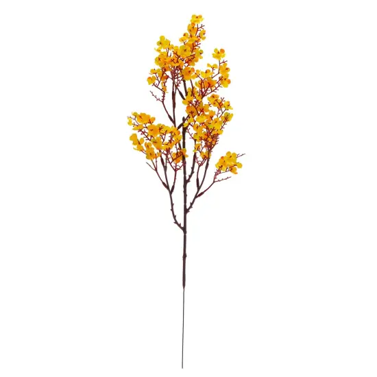 6 Pack Silk Artificial Baby's Breath Flowers with Stem, Babies Breath Faux Flower Bouquet, Fake Floral Arrangement for Table Centerpiece Decorations (20 in, Orange) {6}