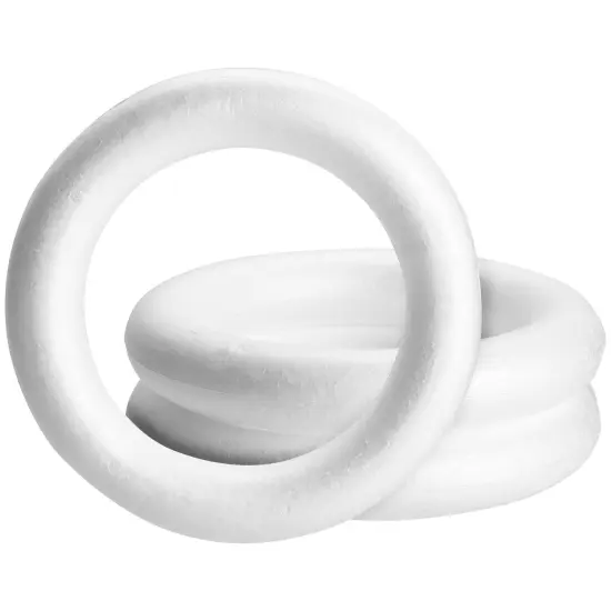 3 Pack Foam Wreath Forms, 12 Inch Round Foam Rings for Crafts, DIY Projects, Holiday Decor White {1}