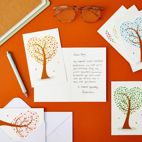 Juvale 48 Pack Heart Shaped Tree Greeting Cards with Envelope, Stationary Blank Notes for Valentine's, Birthday, Thanksgiving, and Holiday Season Brown {2}