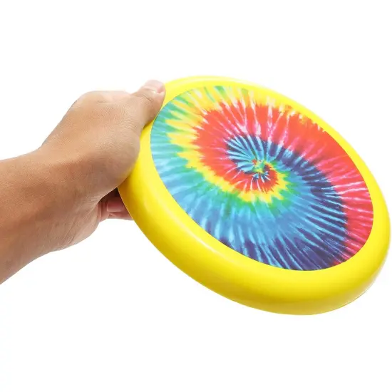 4 Pack Tie-Dye Soft Flying Disc for Kids, Outdoor Family Game Essentials, Yellow (8 in) {5}