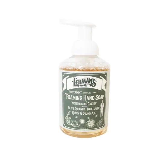 Lehman's Castile Foaming Hand Soap, Mild and Moisturizing and All Natural, Essential Oil Scented, 16 fl oz {1}