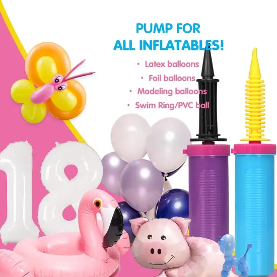 Balloon Pump, 3-Pack Can inflate Balloons in Both Directions Balloon Pump Hand, Fits160 260 Magic Foil Round Balloons {5}