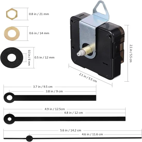 8Pcs Quartz Clock Mechanism Replacement Kit Non-Ticking Silent Clock Mechanism with 8 Clock Hands Set for Clock Repair DIY Replacement (13mm+18mm) {2}