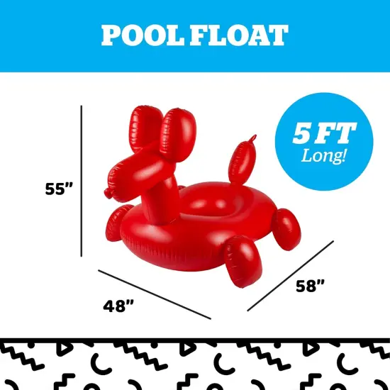 Giant Balloon Animal Pool Float, Over 4' Wide, Fun Inflatable Floatie Tube, Blow Up Swim Ring, Outdoor Summer Pool Party Water Toy {3}
