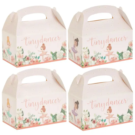 24-Pack Ballet Tiny Dancer-Themed Gable Party Favor Boxes for Ballerina Party Decorations, Built-In Handles with Pre-Scored Tabs for Easy Assembly (Pink, 6x3x4 in) {1}