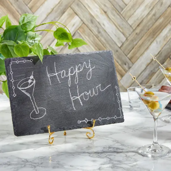 Set of 6 Black Slate Charcuterie Boards with Chalk, Individual Stone Plates for Cheese, Meat, Appetizers (8 x 11.8 In) {2}