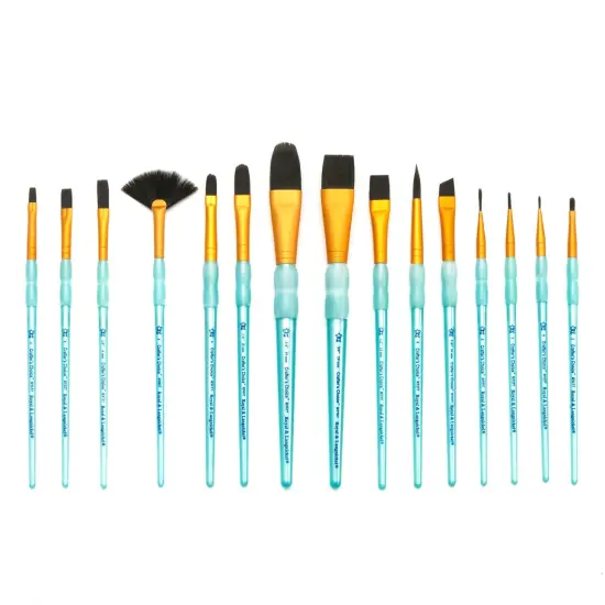 RCC 603 | Crafter's Choice™ 15pc Black Taklon Variety Brush Set {4}