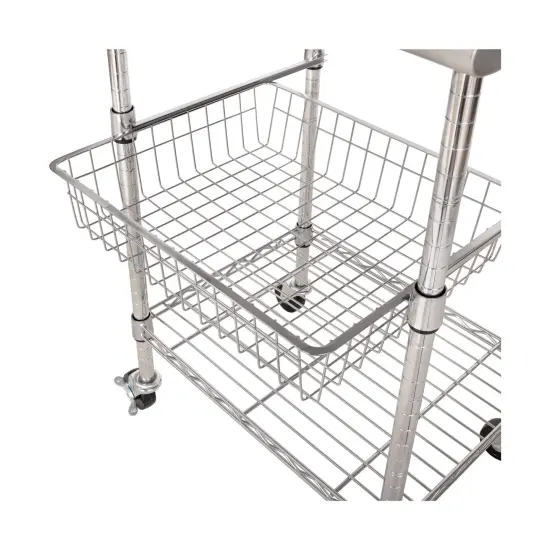Seville Classics Stainless Steel NSF-Certified Utility Worktable Cart, 24" W x 20" D x 36" H {5}