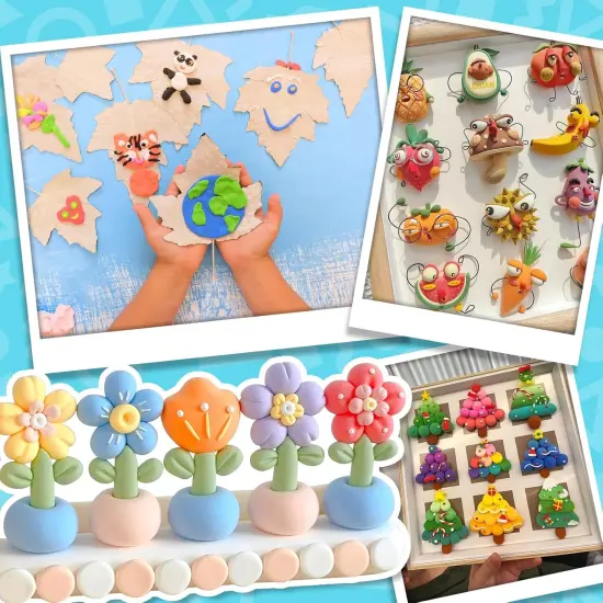 Air Dry Clay, 50 Colors Safe & Non-Toxic, Super Light Magic Clay with 3 Sculpting Tools, Non-Sticky, DIY Modeling Clay for Boys & Girls, Ideal Art Crafts Gift for Kids and Adults {4}