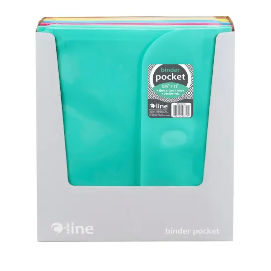 C-Line Side Loading Binder Pocket, 1 Inch Expansion, Assorted Colors, Set of 36 {1}