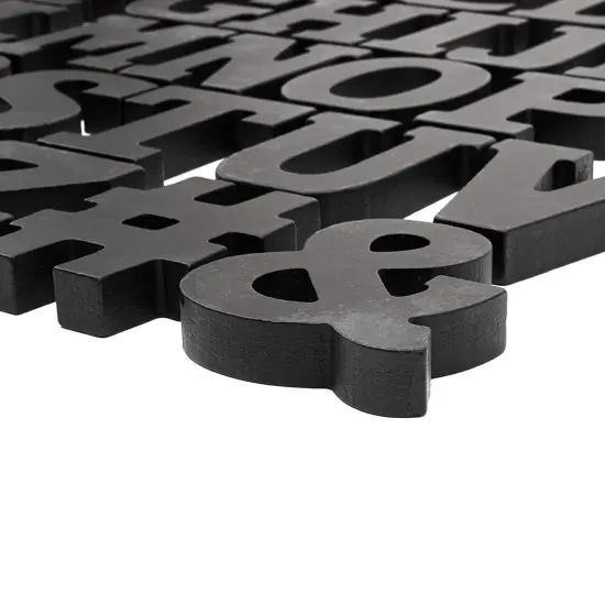 54 Pieces 3D Wooden Alphabet Letters for Tabletop, Home Wall, Party Decor, DIY Crafts, A-Z (3 Inch, Black, 0.6 In Thick) {6}