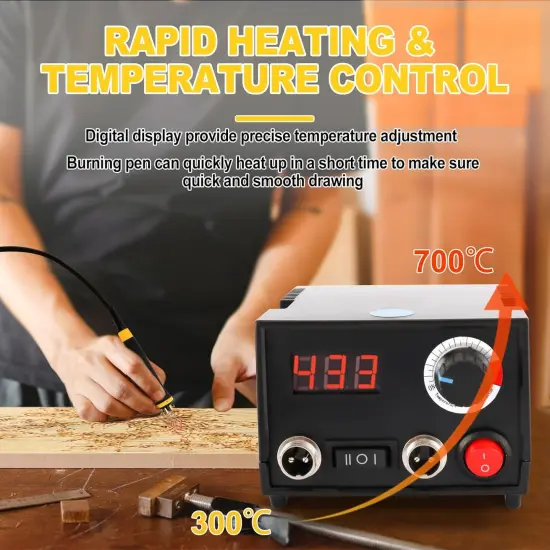 110V 60W Professional Wood Burning Kit, Pyrography Machine with 2 Woodburners for Wood Burning Pyrography with 23 Wire Nibs Tips Including Ball Tips {3}