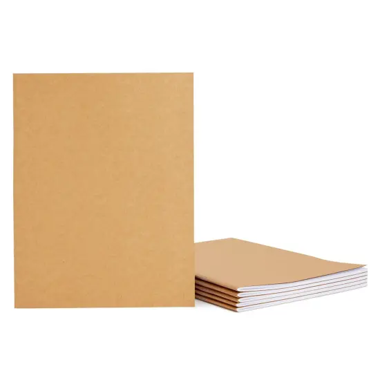6 Pack Large Bulk Sketchbook Journals, Blank Books Notebooks for Kids, Students, Office Supplies (8.5x11 In) Brown {7}